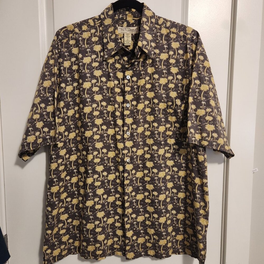 Men's Tori Richard 100% Cotton Short-Sleeved Button Down Shirt- Size L